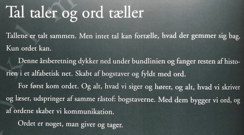 Tekst og koncept årsberetning