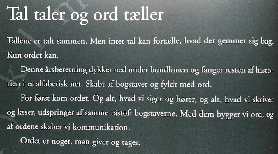 Tekst og koncept årsberetning
